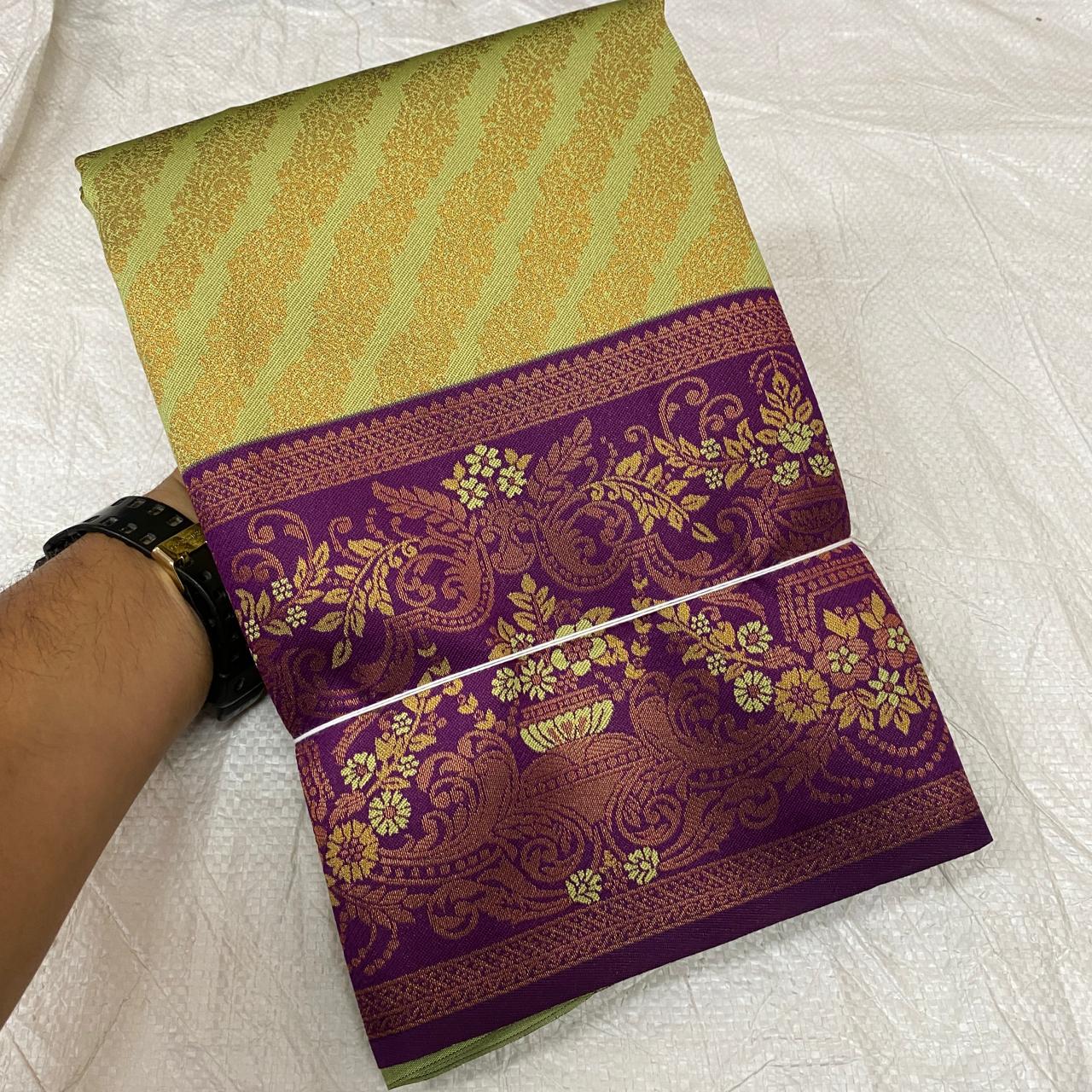 Dharmavaram Semi Pattu Silk Zari Weaving Saree